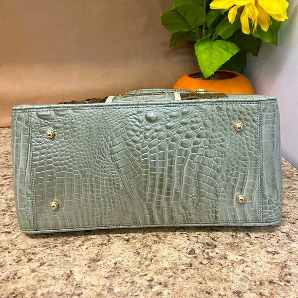 Brahmin Silver Sage Tarama Hudson Satchel